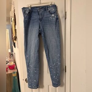 Judy Blue Light Blue Paint-Splatter Skinny Jeans
